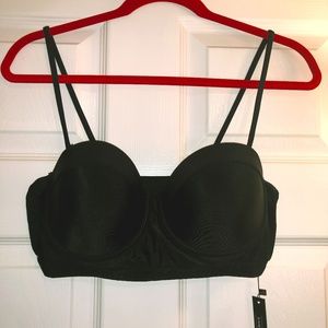 BLACK UNDERWIRE BATHING SUIT TOP